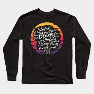 Black History Month Afro Word Art Strong Black Women Long Sleeve T-Shirt